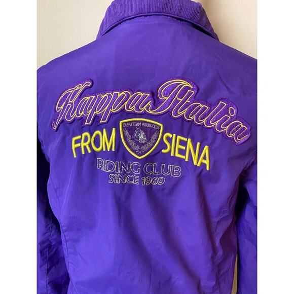 KAPPA womens bomber jacket purple and yellow coat small xs lakers - Picture 3 of 5
